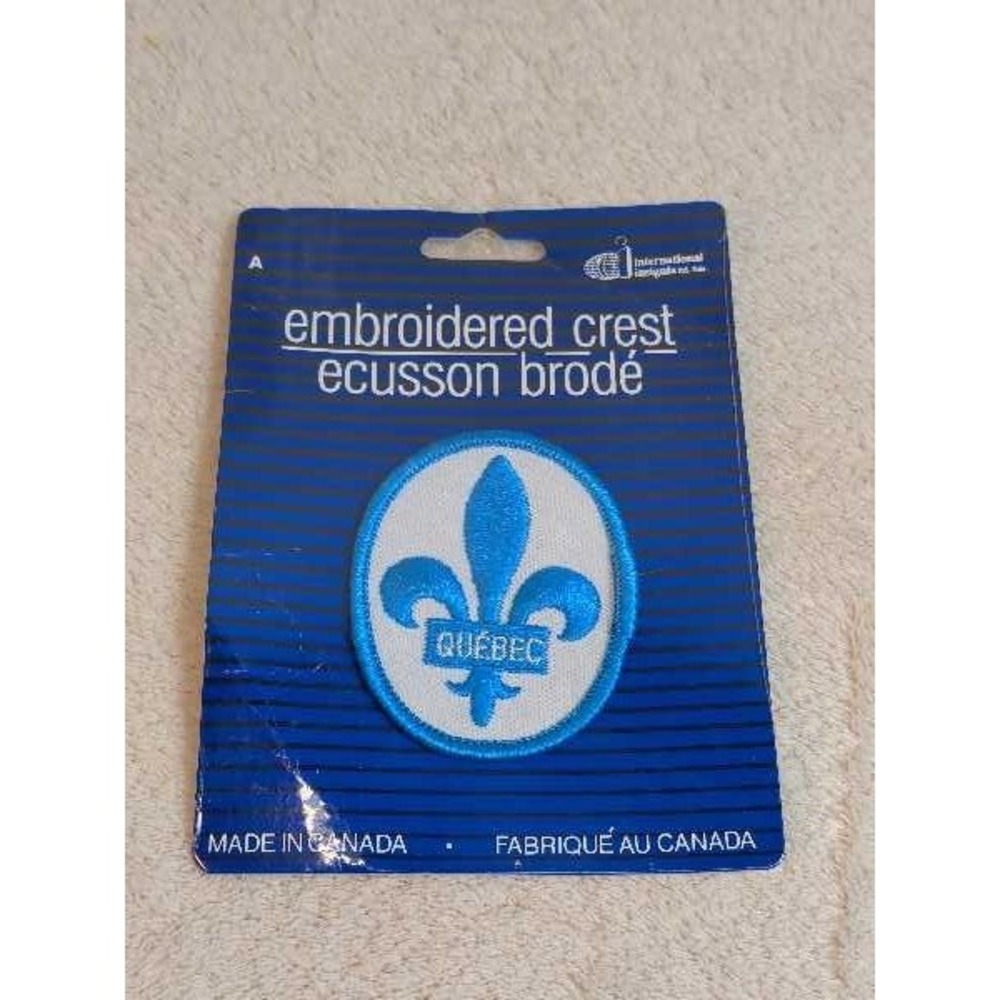 Quebec Fleur de Lis Embroidered Crest Patch - Blue White International Insignia